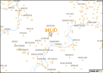 map of Delići