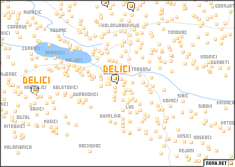 map of Delići