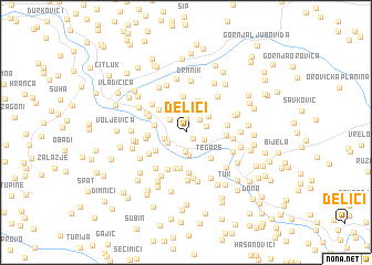 map of Delići