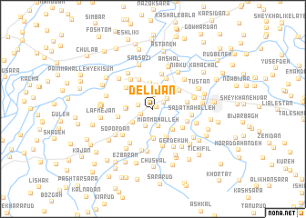 map of Delījān