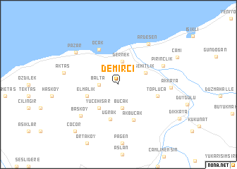 map of Demirci