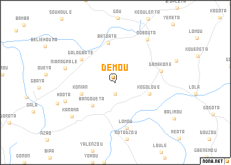map of Demou