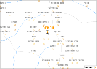 map of Démou
