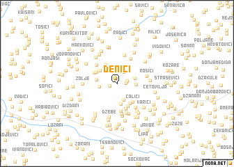 map of Denići