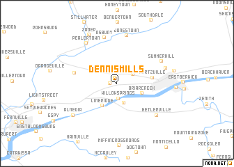 map of Dennis Mills