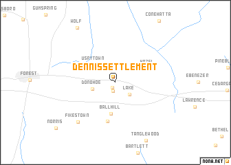 map of Dennis Settlement