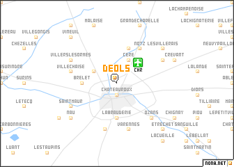 map of Déols