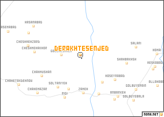 map of Derakht-e Senjed