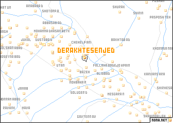 map of Derakht-e Senjed