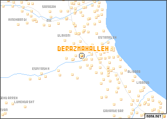 map of Derāz Maḩalleh