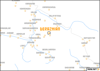 map of Derāz Mīān