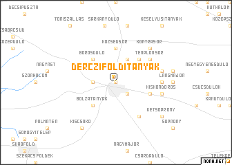 map of Dérczifölditanyák