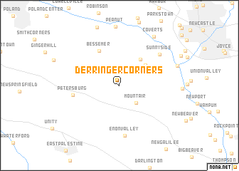 map of Derringer Corners