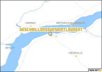 map of Deschaillons-sur-Saint-Laurent