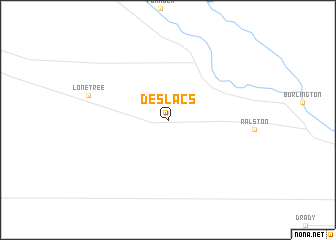 map of Des Lacs