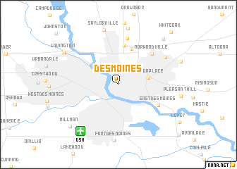 map of Des Moines