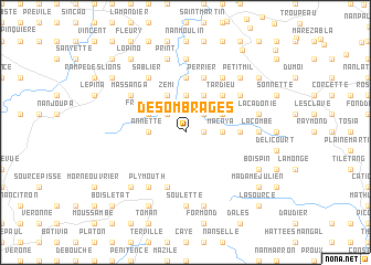 map of Des Ombrages