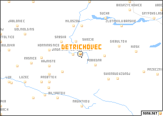 map of Dětřichovec