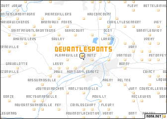 map of Devant-les-Ponts