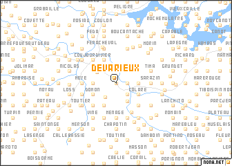 map of Dévarieux