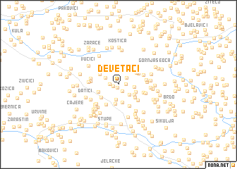 map of Devetaci