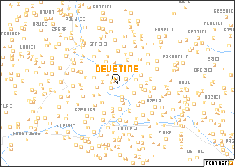 map of Devetine