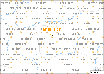 map of Dévillac