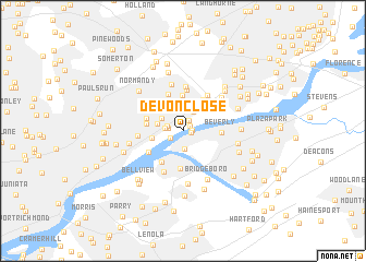 map of Devon Close