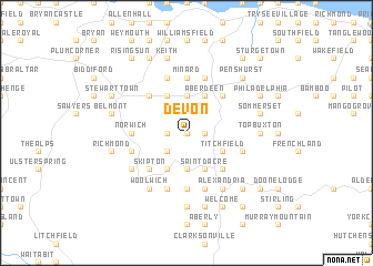 map of Devon