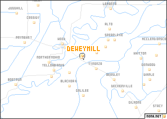 map of Dewey Mill