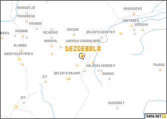 map of Dezg-e Bālā