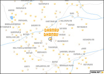 map of Dhanāv
