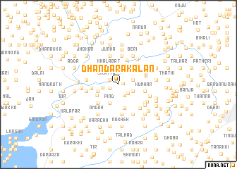 map of Dhandāra Kalān