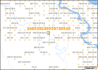 map of Dhannagar Pratāppur