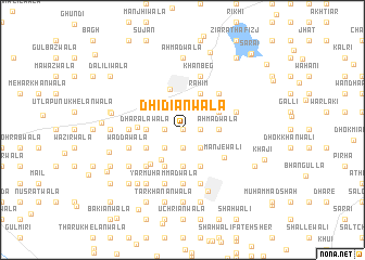 map of Dhidiānwāla