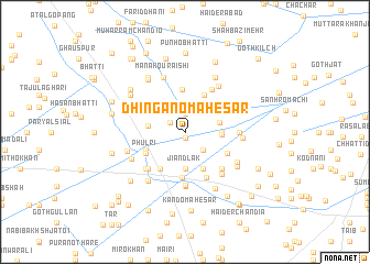 map of Dhingāno Mahesar
