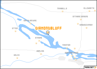 map of Diamond Bluff