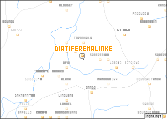 map of Diatiféré Malinké