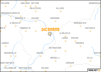 map of Dicomano