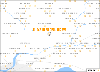 map of Didžiosios Lapės