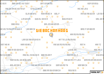 map of Diebach am Haag