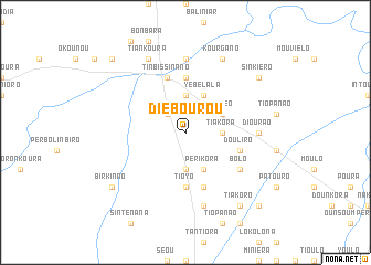 map of Diébourou