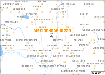 map of Dieciocho de Marzo