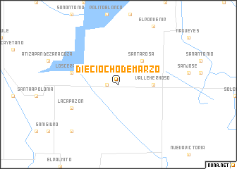 map of Dieciocho de Marzo