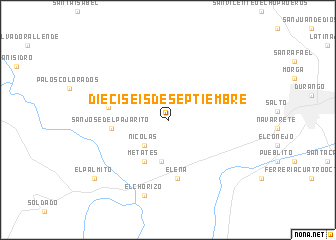 map of Dieciséis de Septiembre