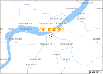 map of Diéliba Koro