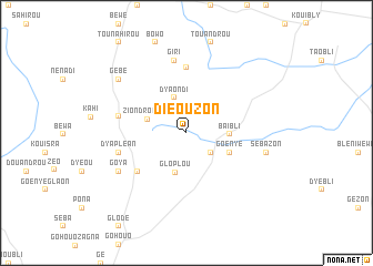 map of Diéouzon