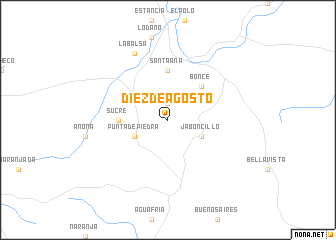 map of Diez de Agosto