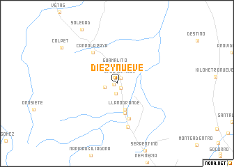 map of Diez y Nueve