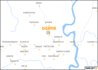 map of Digania